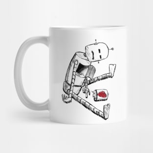 Poor Robot lost his heart, Somber, heartless, Empathy Mug